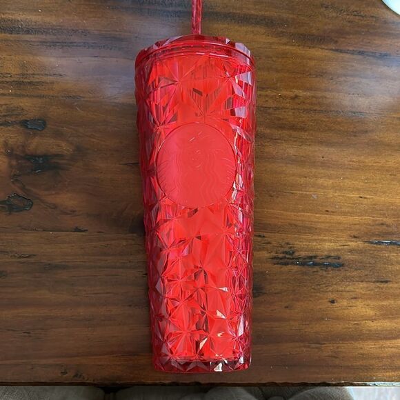 Starbucks Red tumbler lid and straw acrylics NEW - Picture 3 of 5